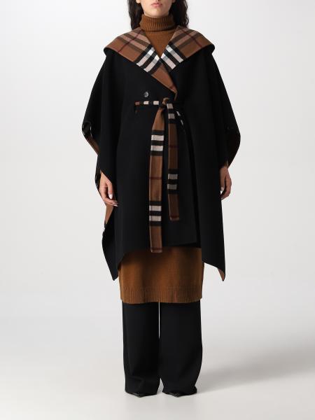 Burberry reversible wool cape with tartan pattern