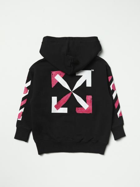 Off-White Felpa Cropped Nera Per Bambina 44GBB00CS26F001001