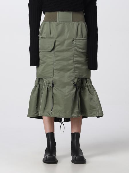 SACAI: skirt for woman - Kaki | Sacai skirt 2206362 online at GIGLIO.COM