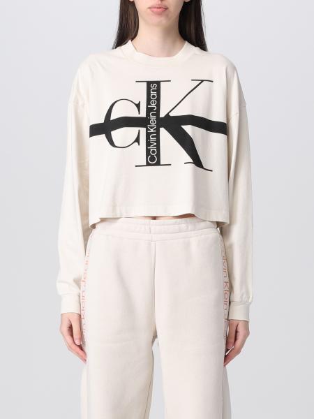 CALVIN KLEIN JEANS: sweatshirt for woman - Yellow Cream | Calvin Klein Jeans  sweatshirt J20J219798 online on 