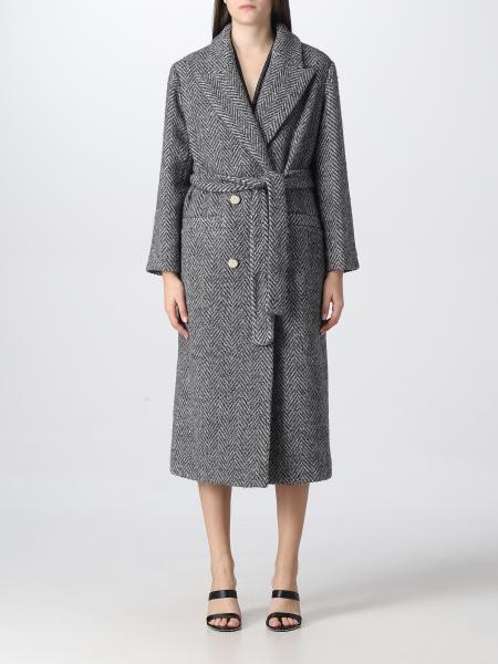 LIU JO: coat for woman - Grey Liu Jo coat CF2132T2486 online on GIGLIO.COM