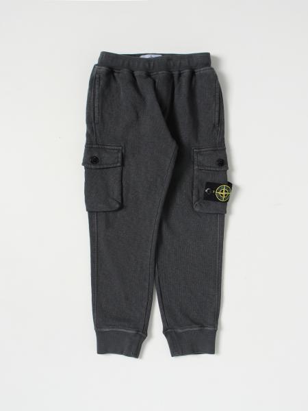 STONE ISLAND JUNIOR: pants for boys - Grey | Stone Island Junior pants ...