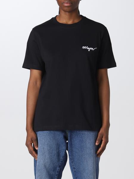 MSGM: t-shirt for woman - Black | Msgm t-shirt 2000MDM540200002 online ...