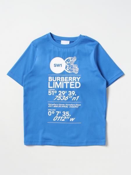 Burberry Outlet: t-shirt for boys - Blue | Burberry t-shirt 8056960 ...