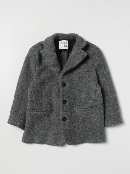 DOUUOD: coat for boys - Grey | Douuod coat 2R2O74E0077 online at GIGLIO.COM