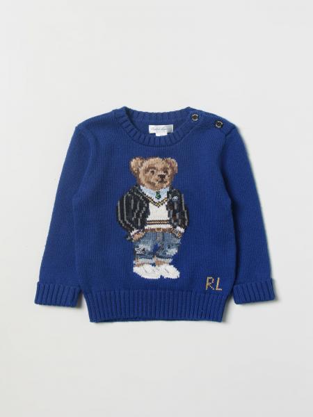 POLO RALPH LAUREN: sweater for baby - Gnawed Blue | Polo Ralph Lauren ...