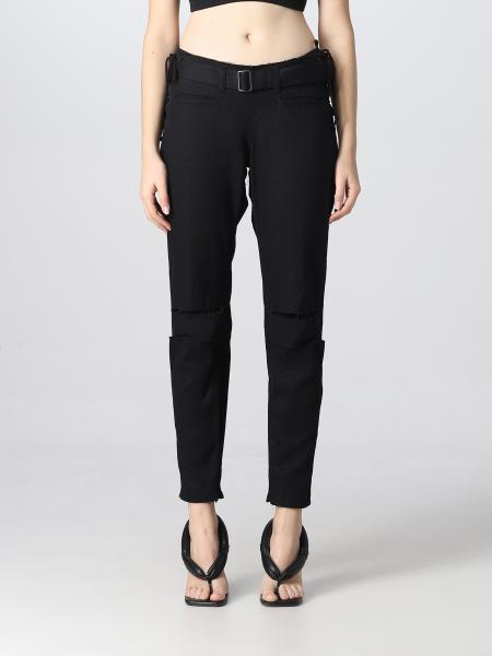 YOHJI YAMAMOTO: pants for woman - Black | Yohji Yamamoto pants FEP02003 ...