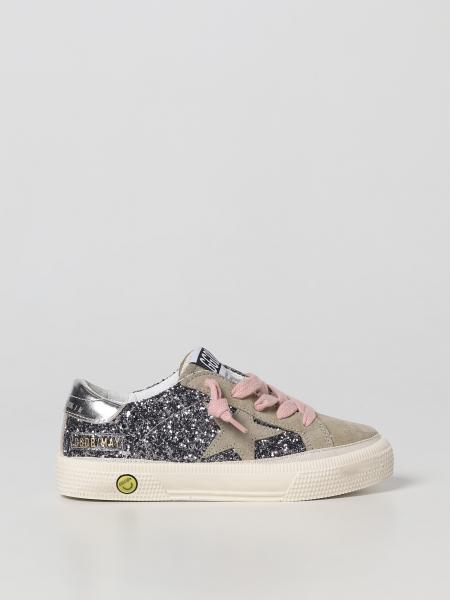 Kids' Golden Goose: May Golden Goose sneakers in suede and glitter