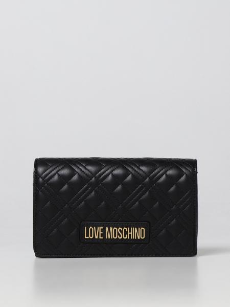 Borsa Moschino nera: Borsa wallet Love Moschino in pelle sintetica trapuntata