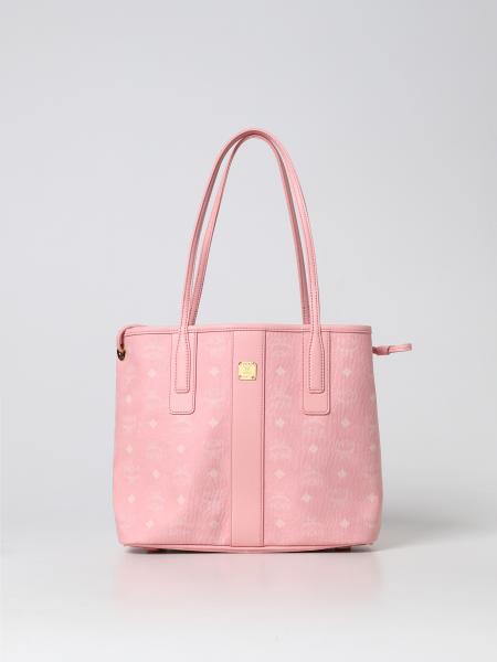 MCM: tote bags for woman - Pink  Mcm tote bags MWPDSLR02 online at