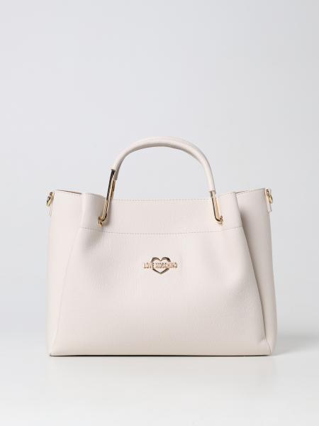 L off-white leather shopper bag