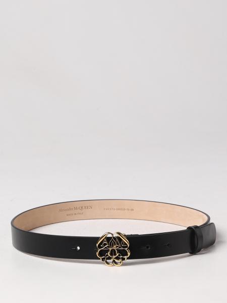 ALEXANDER MCQUEEN: leather belt - Black | Alexander Mcqueen belt ...