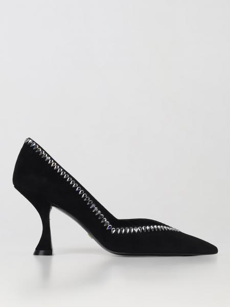 Décolleté Stuart Weitzman in suede con strass a goccia