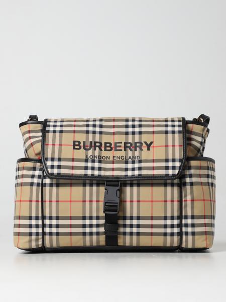 Diaper bag Burberry in nylon con motivo Vintage Check all over