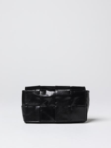 BOTTEGA VENETA: Candy Cassette pouch in woven leather - Black | Bottega ...