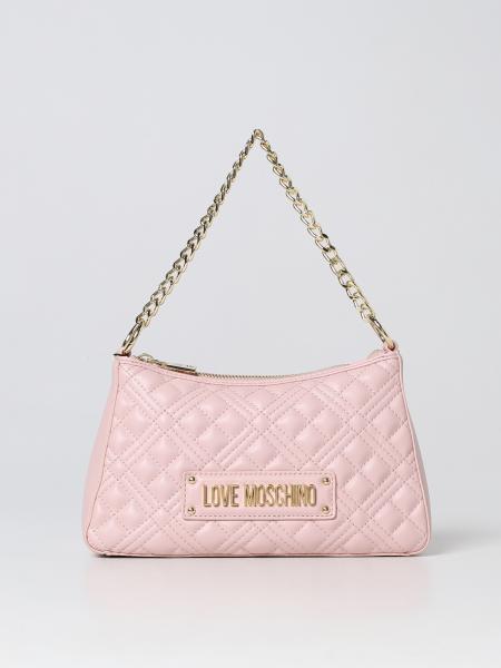 LOVE MOSCHINO: bag in quilted synthetic leather - Nude | Love Moschino ...