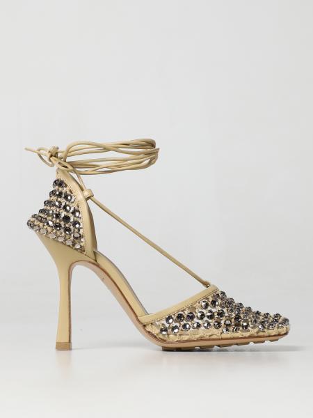 Bottega Veneta Outlet: heeled sandals for woman - Brown | Bottega