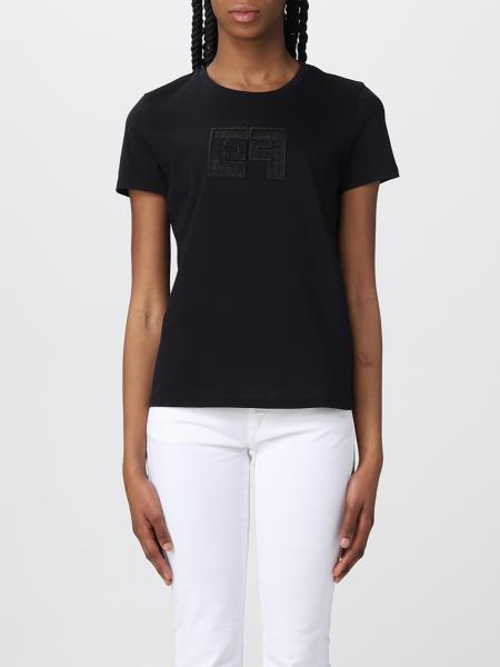 ELISABETTA FRANCHI: cotton T-shirt - Black | Elisabetta Franchi t-shirt ...