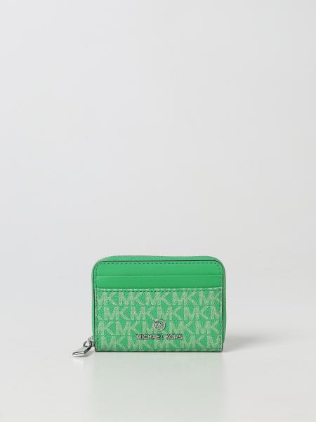 MICHAEL KORS: Michael wallet in coated canvas and leather - Green ...