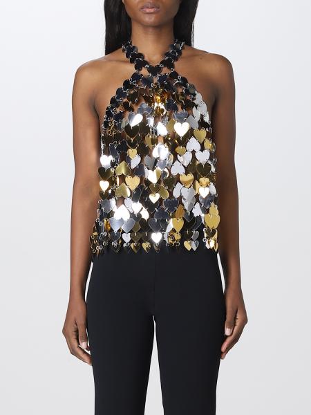 Top Hearts Paco Rabanne in maglia metallica