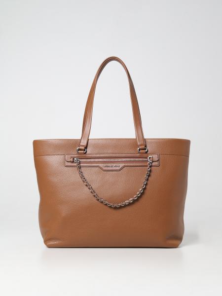 Michael Kors Outlet: Michael bag in grained leather - Brown