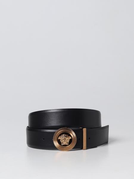 Versace belt in smooth leather with metal Medusa