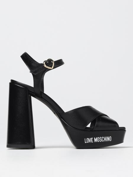 LOVE MOSCHINO: heeled sandals for woman - Black | Love Moschino heeled ...