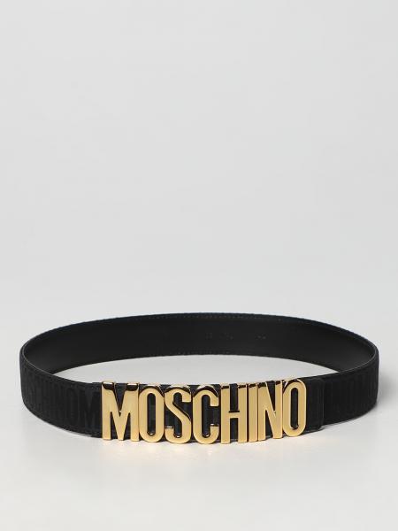 Cintura Moschino: Cintura Moschino Couture in tessuto con logo jacquard