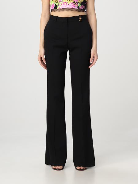 VERSACE: pants for woman - Black | Versace pants 10091581A06608 online ...