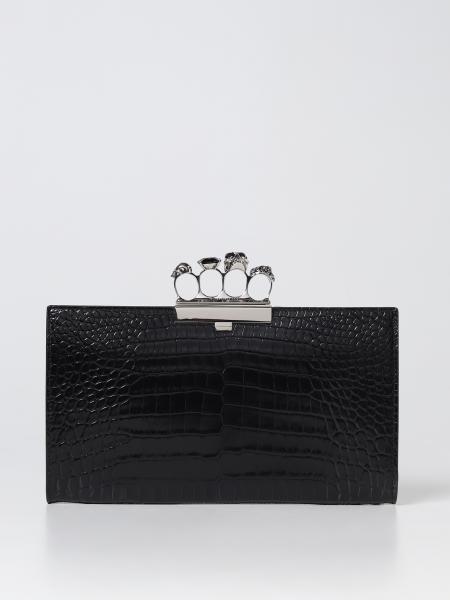 Pouch Four Ring Alexander McQueen in pelle stampa cocco