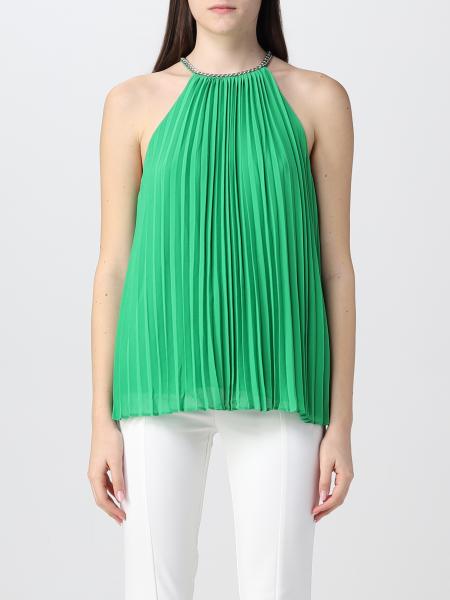 Top Michael Kors in tessuto sintetico plissettato