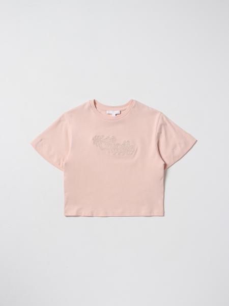 CHLOÉ: cotton T-shirt - Pink | Chloé t-shirt C15E04 online at