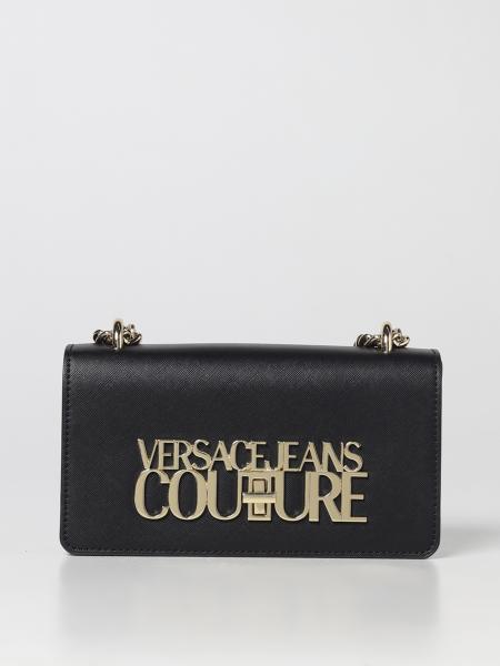 Borsa Versace Jeans Couture nera: Borsa Versace Jeans Couture in pelle sintetica saffiano
