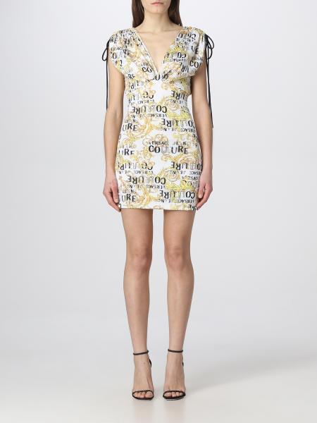 Versace Jeans Couture Outlet: dress in stretch fabric - White | Versace ...