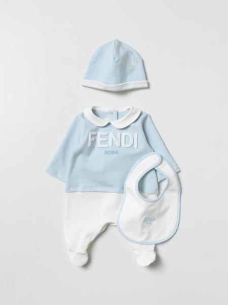 FENDI KIDS: pack for baby - Gnawed Blue | Fendi Kids pack BUK0968RA ...