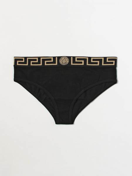 VERSACE: briefs in stretch cotton - Black | Versace lingerie ...