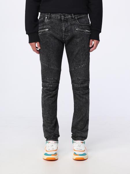 BALMAIN: jeans for man - Black | Balmain jeans AH1MG005DB67 online on ...