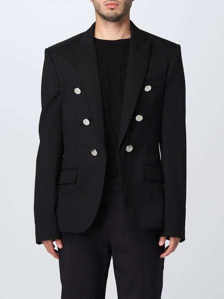BALMAIN: blazer for man - Black | Balmain blazer AH1SI316WB09 online on ...