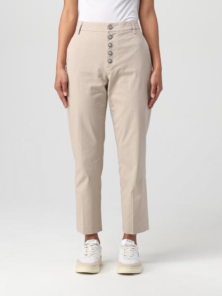 Pantalon Cargo Dondup Femme Taille 29 Noir - 100% Coton, Neuf Avec Défauts, Fabriqué En Italie
