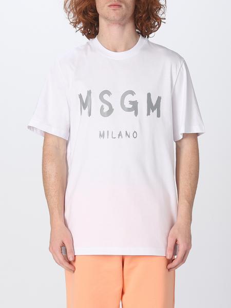 MSGM: t-shirt for man - White | Msgm t-shirt MM510237002 online on ...