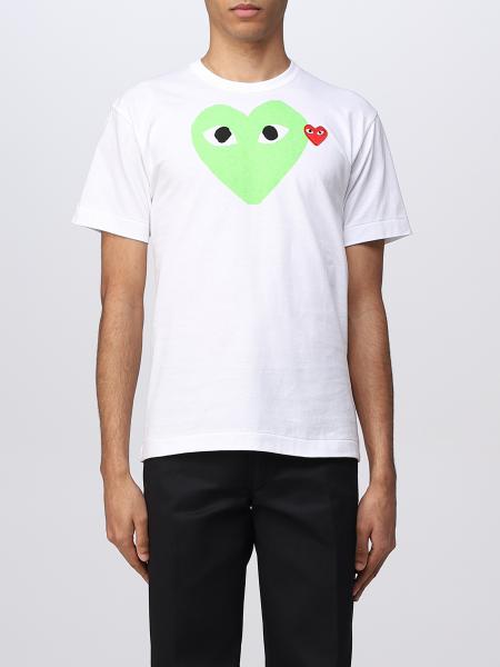 COMME DES GARCONS PLAY: t-shirt for man - Green | Comme Des Garcons ...