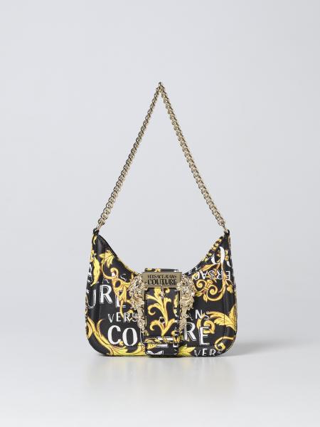 Borsa Versace Jeans Couture nera: Borsa Versace Jeans Couture con stampa Baroque all over