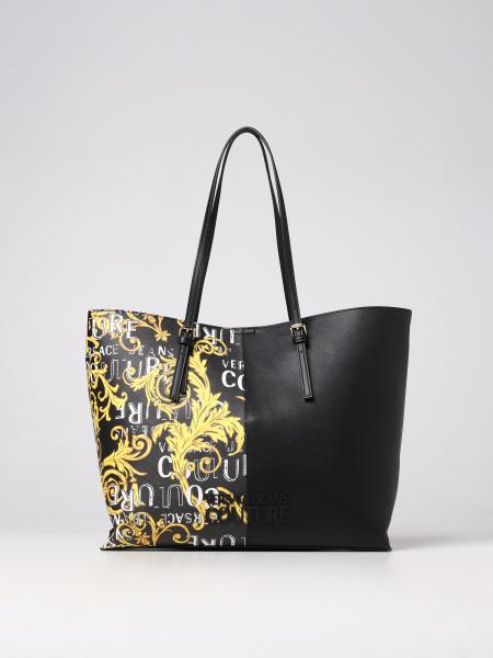 VERSACE JEANS COUTURE: tote bags for woman - Black | Versace Jeans ...