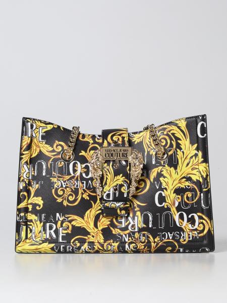 VERSACE JEANS COUTURE: tote bag with Baroque print - Black 1  Versace  Jeans Couture tote bags 71VA4BF971880 online at