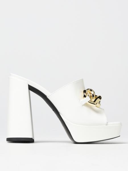 LOVE MOSCHINO: heeled sandals for woman - White | Love Moschino heeled ...