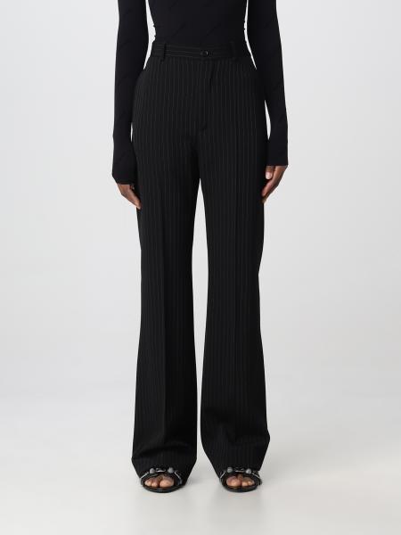 Pantalone gessato Balenciaga di lana stretch