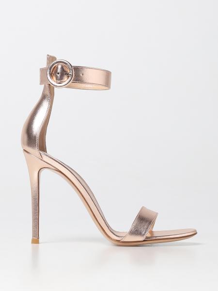 GIANVITO ROSSI: heeled sandals for woman - Pink | Gianvito Rossi heeled ...