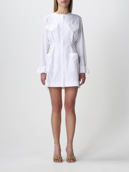 Hick bund kamp FENDI: poplin dress - White | Fendi dress FDC616AFLK online at GIGLIO.COM