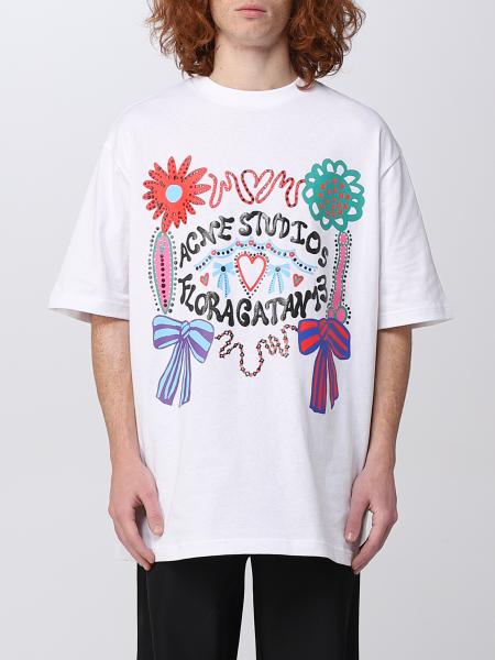 ACNE STUDIOS: t-shirt with Hippy graphic print - White | Acne Studios t ...