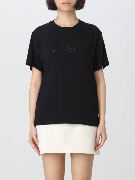 T-shirt Chiara Ferragni: T-shirt Chiara Ferragni in cotone con strass applicati